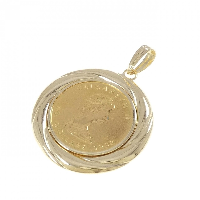 K18YG(枠) Đồng xu mặt dây chuyền - Hàng hiệu Authentic 871382