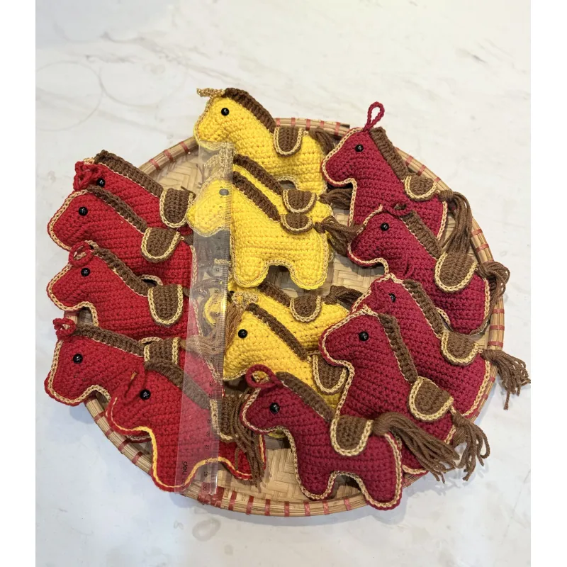 Đồ trang trí Tết Bính Ngọ 2026 con ngựa làm thủ công bằng len, búp bê ngựa bằng len 756055