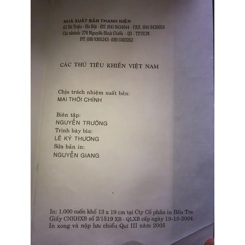 Các Thú Tiêu Khiển Việt Nam - Nhà Xuất Bản Thanh Niên 935246