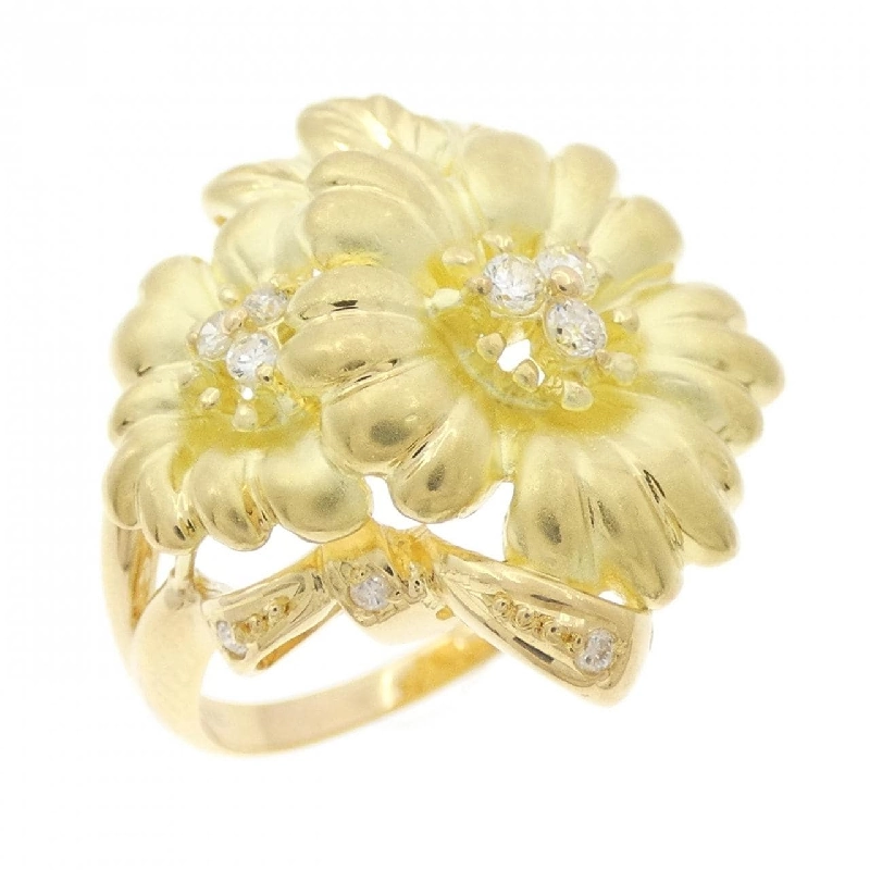 Nhẫn kim cương hoa K18YG 0.14CT 671154