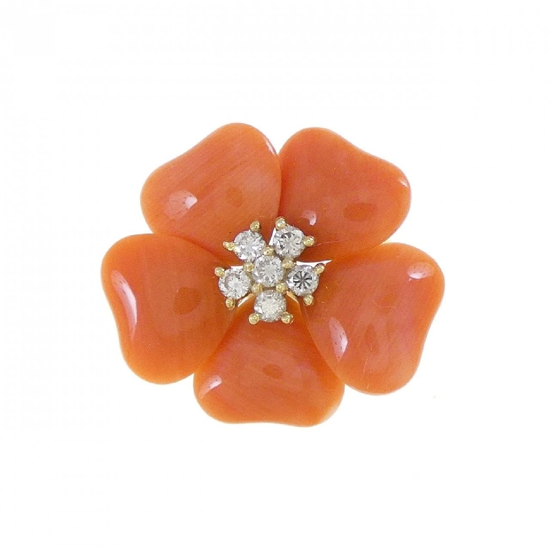 Nhẫn hoa san hô K18YG - Hàng hiệu Authentic 853596