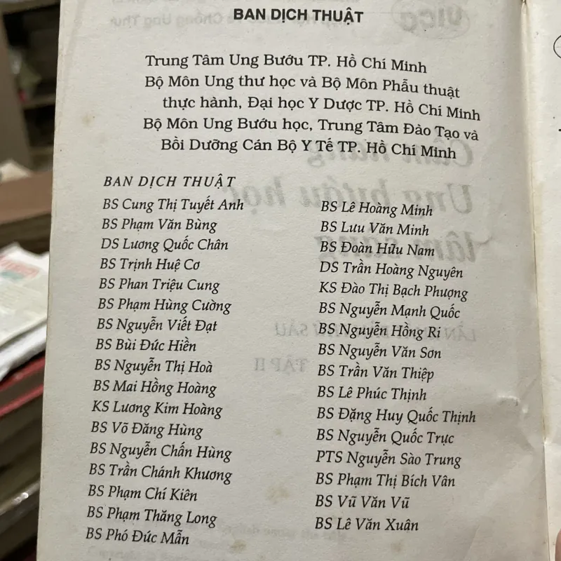 Cẩm nang ung bướu học lâm sàng - Tập 2- sách dịch  798997