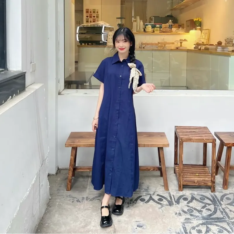 Đầm sơmi cổ đức 556866