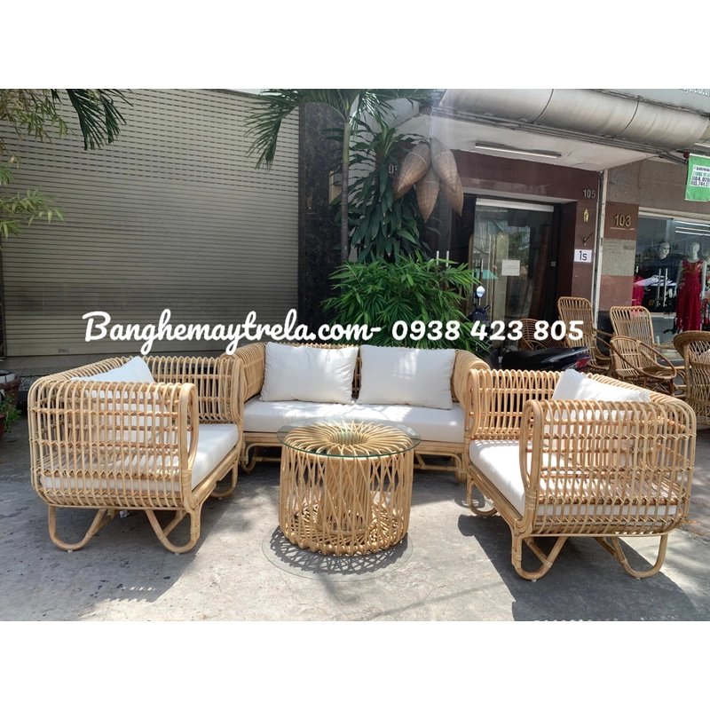 Bàn ghế sofa mây tổ yến hiện đại 472010