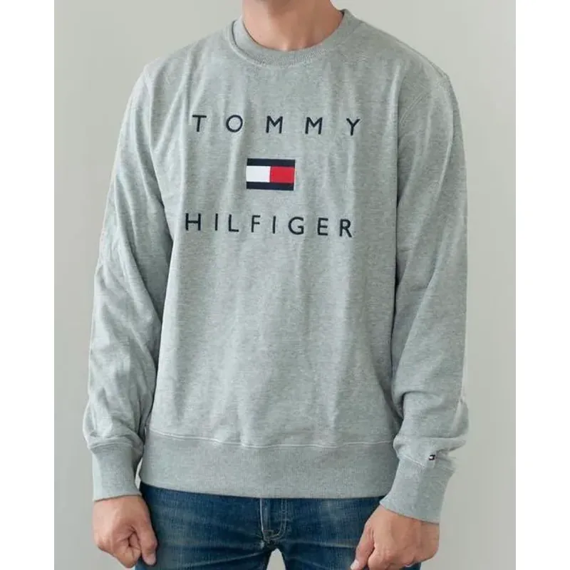 Áo sweater Tommy Hilfiger thêu chữ & logo màu xám 719765