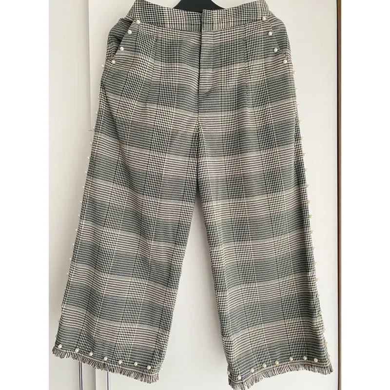 MỚI 99%***IVY MODA* QUẦN CULOTTE ỐNG RỘNG NGỌC TRAI KẺ CARO* SIZE M* TẶNG QUÀ 0Đ FREESHIP 588662