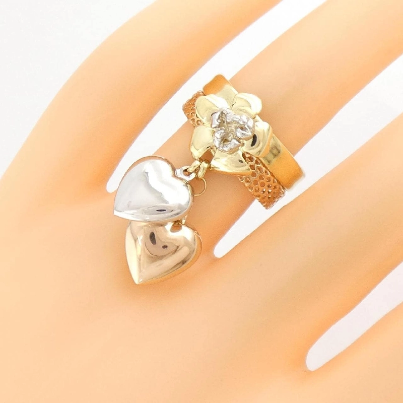 Nhẫn hoa trái tim ba màu 750 671232