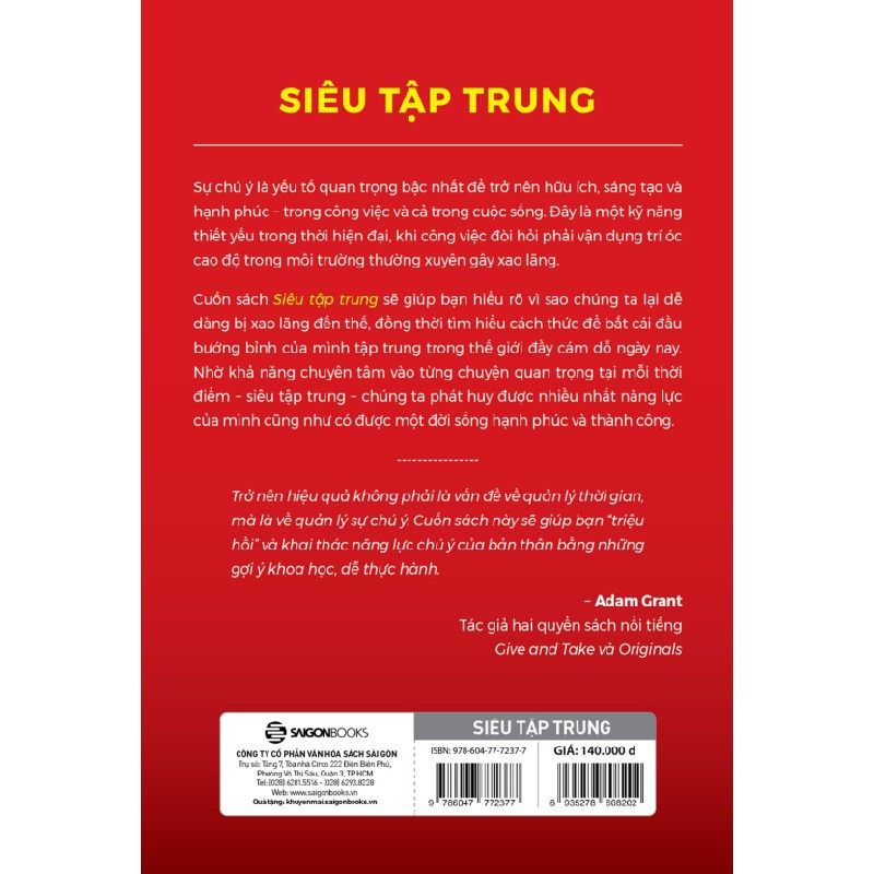 Siêu Tập Trung - Tăng Hiệu Quả Trong Một Thế Giới Đa Đoan - Chris Bailey 137185