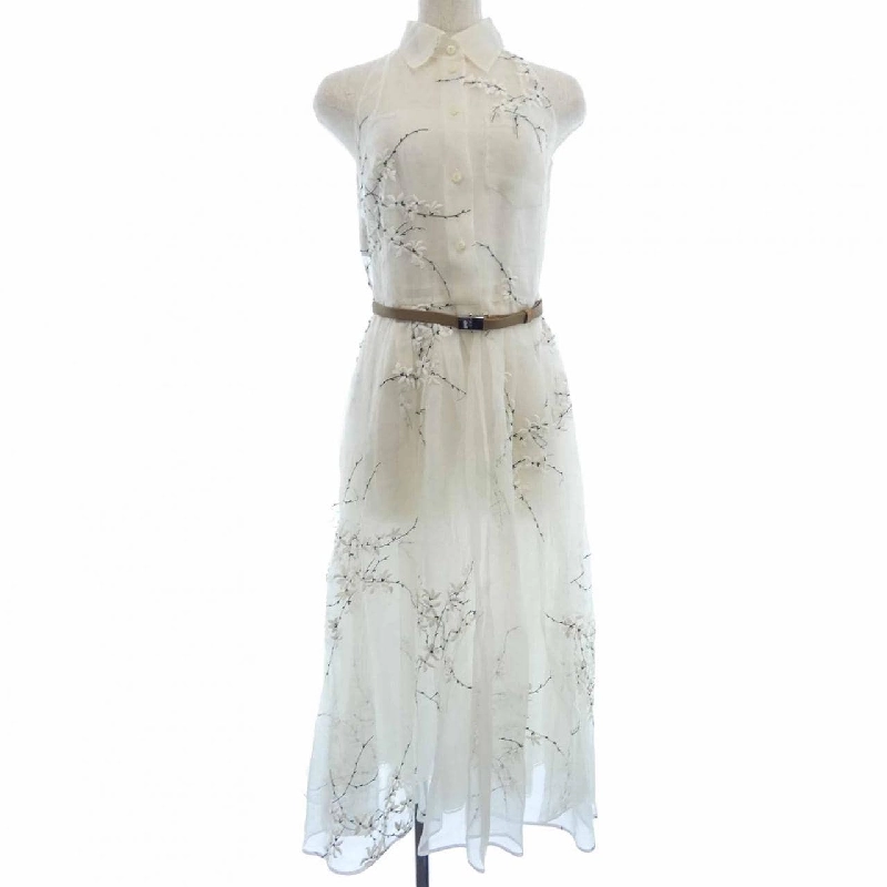 Đầm midi lụa thêu hoa PRADA FLORAL EMBROIDERED SILK MIDI DRESS P3L88R SOOO 14KF - Hàng hiệu Authentic 812949