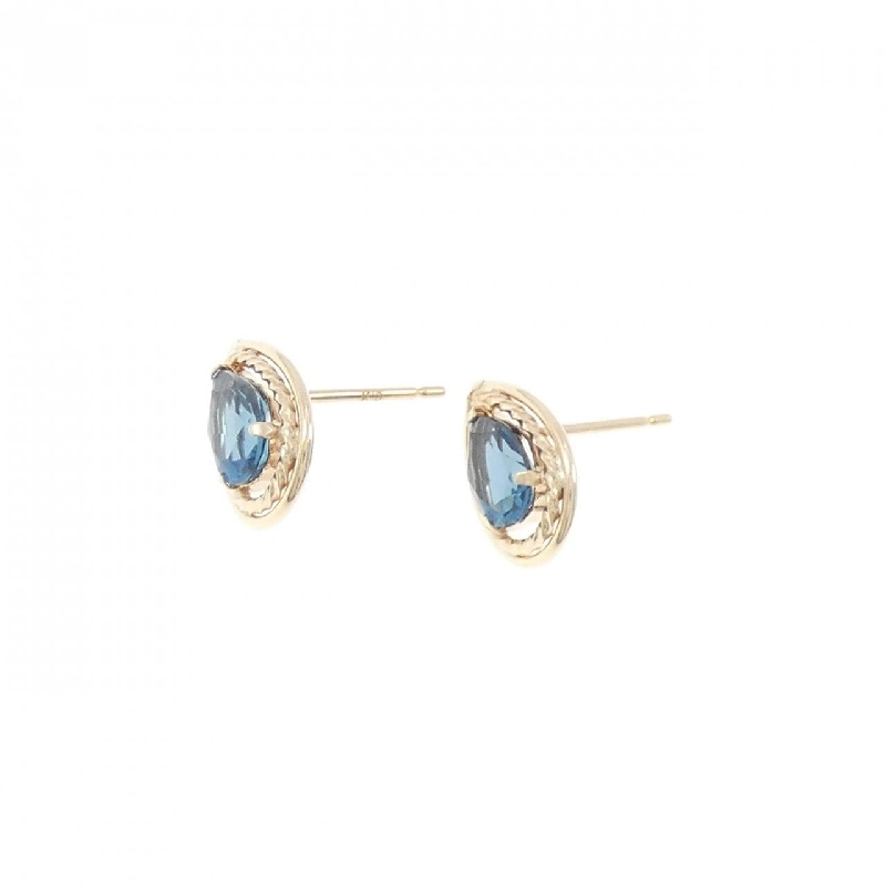 K10YG Blue Topaz Earrings - Hàng hiệu Authentic 869054