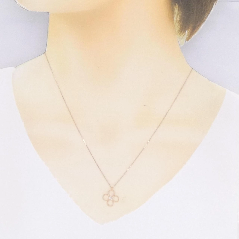 K10PG Hoa Hồng Kim Cương Dây Chuyền 0.03CT - Hàng hiệu Chính Hãng 863962