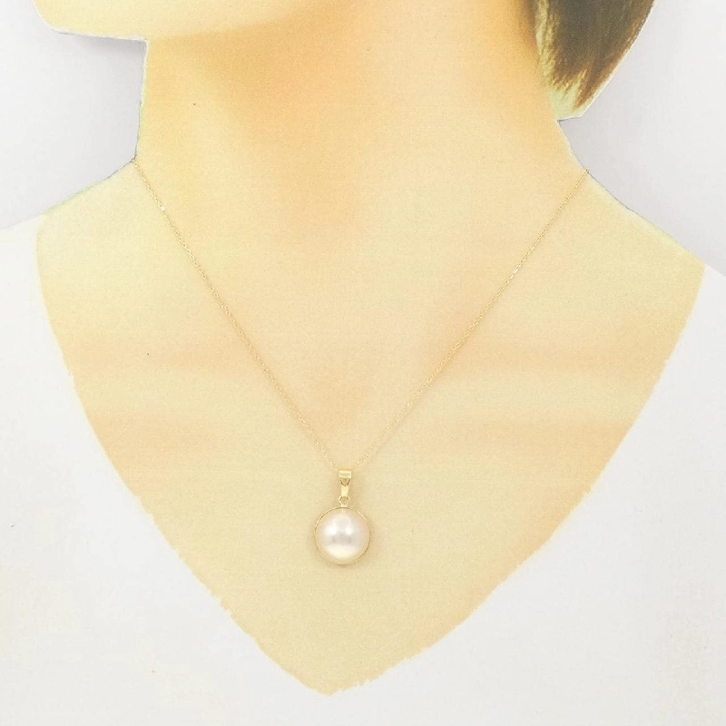 K18YG Mabe Pearl Necklace - Hàng hiệu Authentic 861190