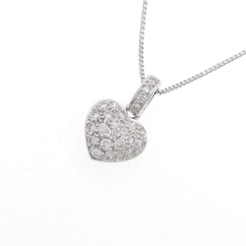 K18WG Pave Heart Diamond Necklace 0.25CT - Hàng hiệu Authentic 859919