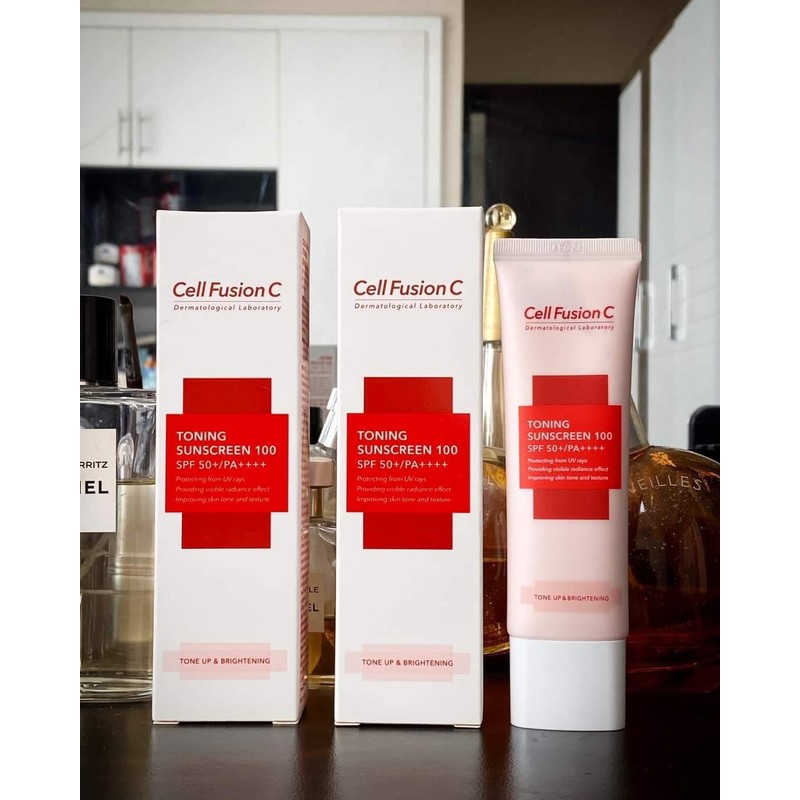 Kem chống nắng cellfusion hồng toning suncreen 100, spf5+++ 117707