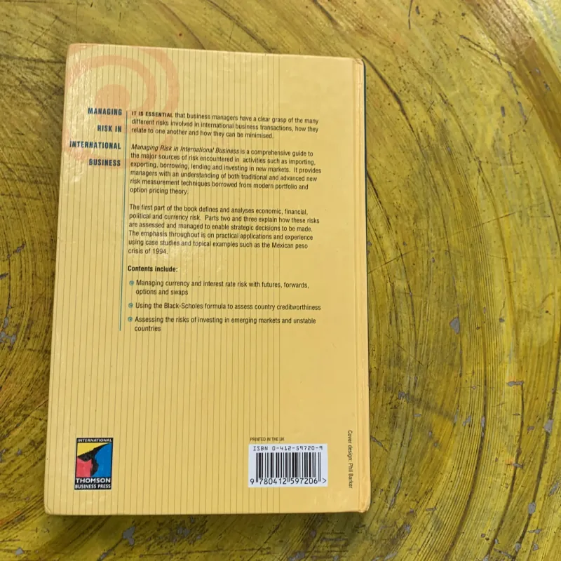 MANAGING RISK IN INTERNATIONAL BUSINESS Techniques and Applications  747252