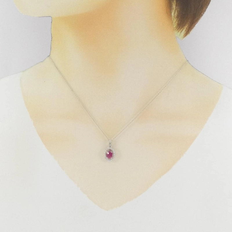 Dây chuyền ruby PT900/PT850 0.86CT - Hàng hiệu Chính hãng 862167