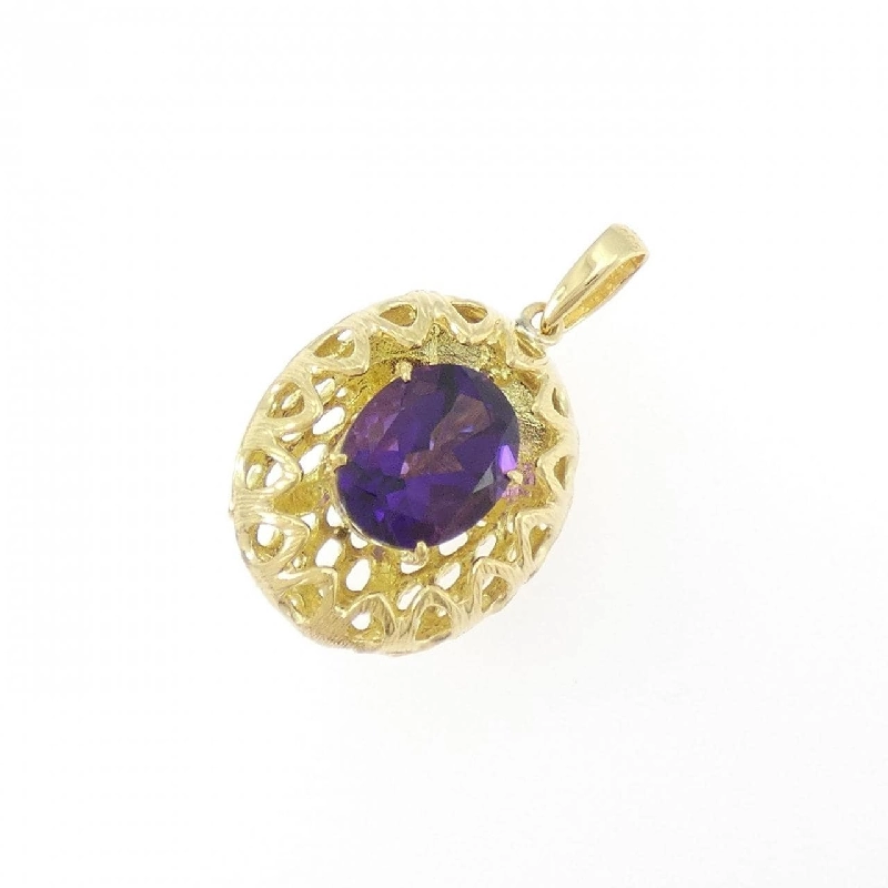 K18YG Cú Mèo Amethyst Mặt Dây Chuyền 2.80CT - Hàng hiệu Chính hãng 866017