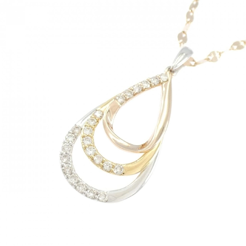 K18 Ba màu Kim cương Dây chuyền 0.32CT - Hàng hiệu Chính hãng 847212