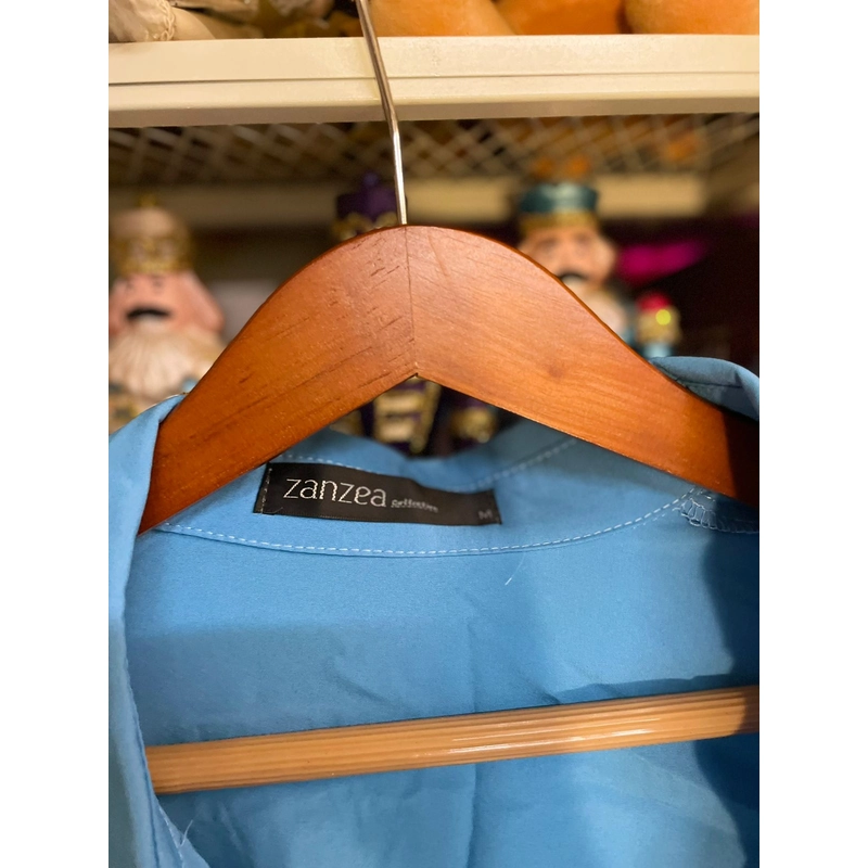 Áo đầm sơ mi xanh, Size M, Zanzea 521344