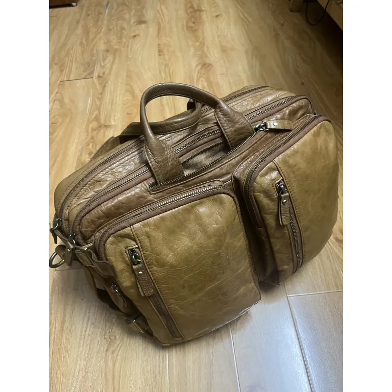 Balo nam 29x40x12 da thật 2hand 1013067