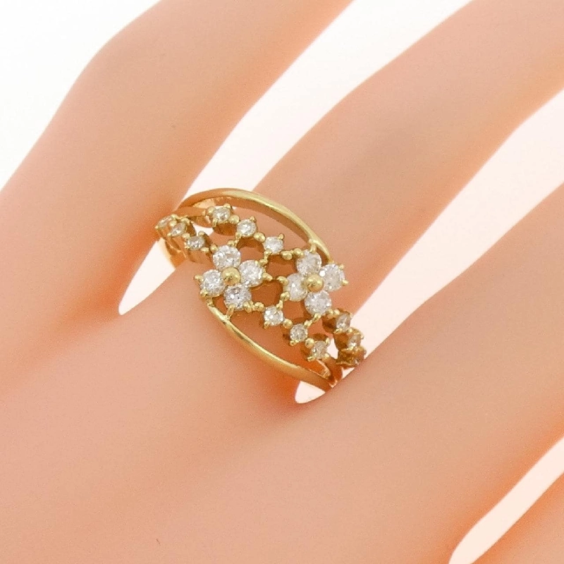 Nhẫn kim cương hoa K18YG 0.50CT - Hàng hiệu Authentic 846062