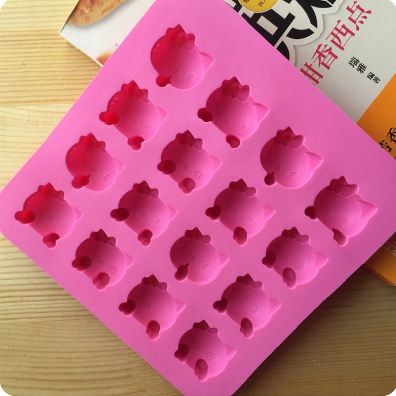 Khuôn silicon làm rau câu, socola 16 mèo Kitty - Mã số 1231 338676