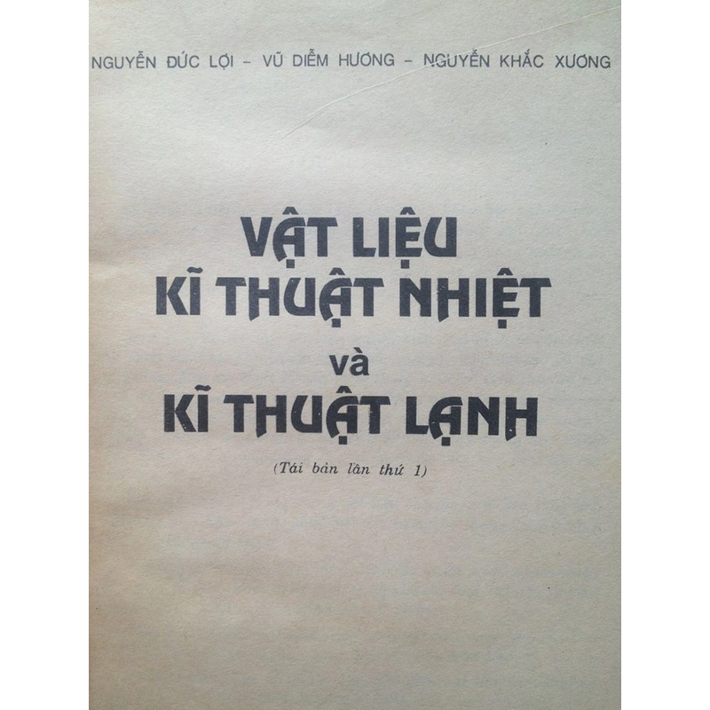 VẬT LIỆU KĨ THUẬT NHIỆT VÀ KĨ THUẬT LẠNH 495323