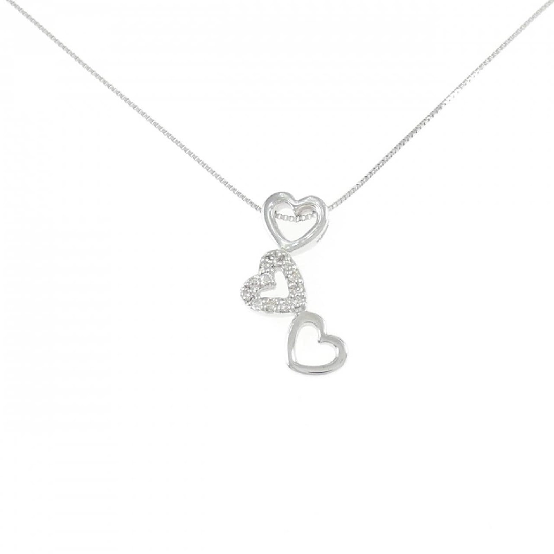 K18WG Dây chuyền kim cương hình trái tim 0.08CT - Hàng hiệu Chính hãng 858161