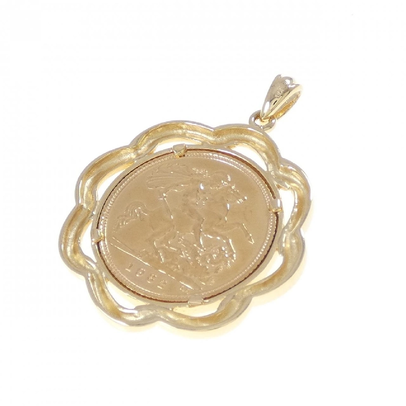 K18YG(枠) Dây chuyền đồng xu - Hàng hiệu Authentic 871010