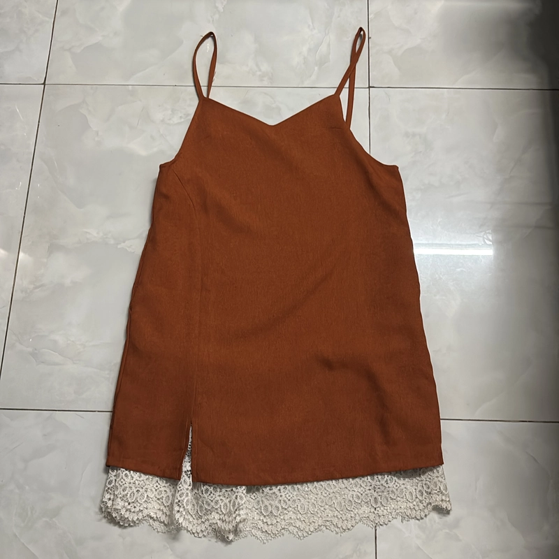Váy yếm 2 dây màu cam gạch 544456