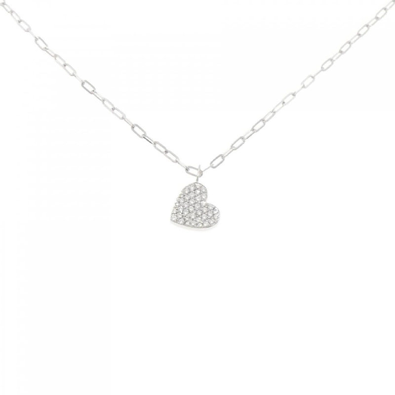 K18WG Pave Heart Diamond Necklace 0.472CT - Hàng hiệu Authentic 858660