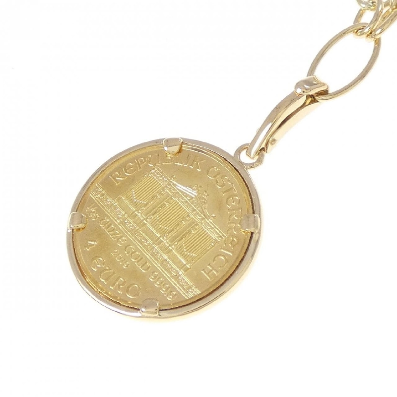 K18YG(枠) Dây chuyền đồng xu - Hàng hiệu Authentic 858618