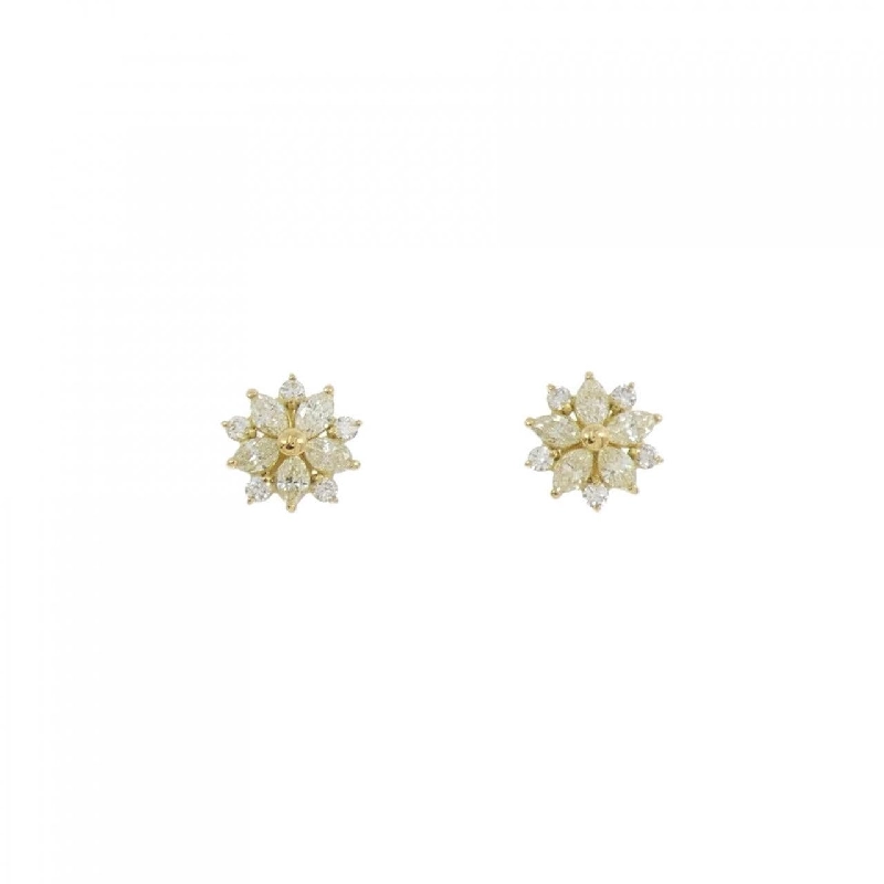 Bông tai kim cương K18YG hoa 0.30CT - Hàng hiệu chính hãng 871948