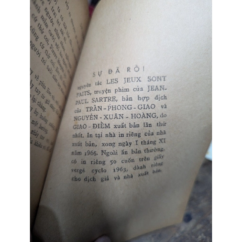 Sự đã rồi - Jean Paul Sartre ( bản dịch của Trần Phong Giao - Nguyễn Xuân Hoàng ) 740248