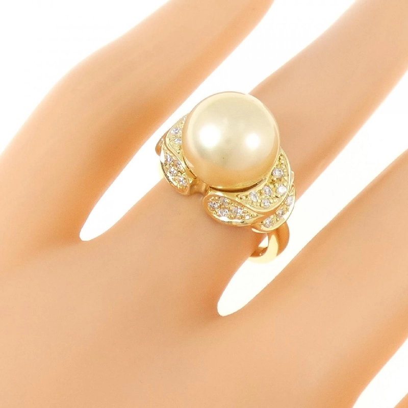 Nhẫn ngọc trai trắng K18YG 10.6mm - Hàng hiệu Authentic 851162