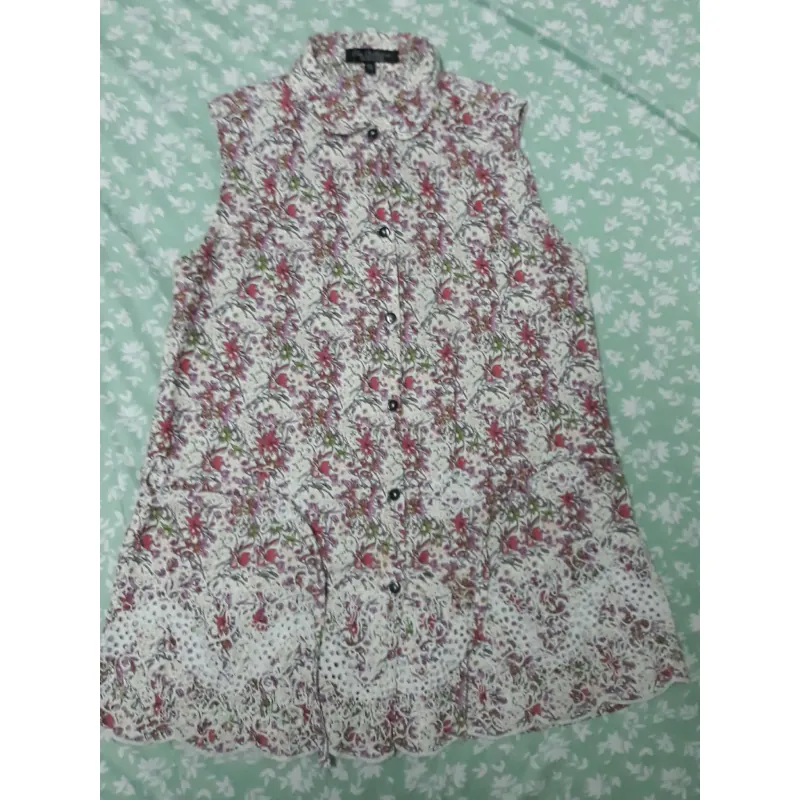 Áo sơ mi hoa không tay 1001606