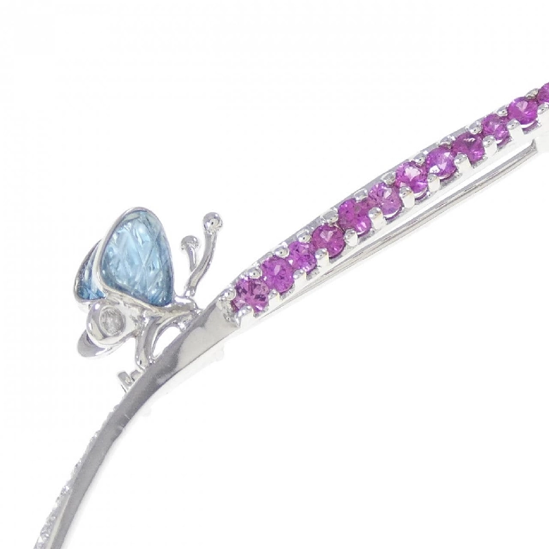 K18WG Bướm Đá Màu Brooch - Hàng hiệu Chính hãng 872366