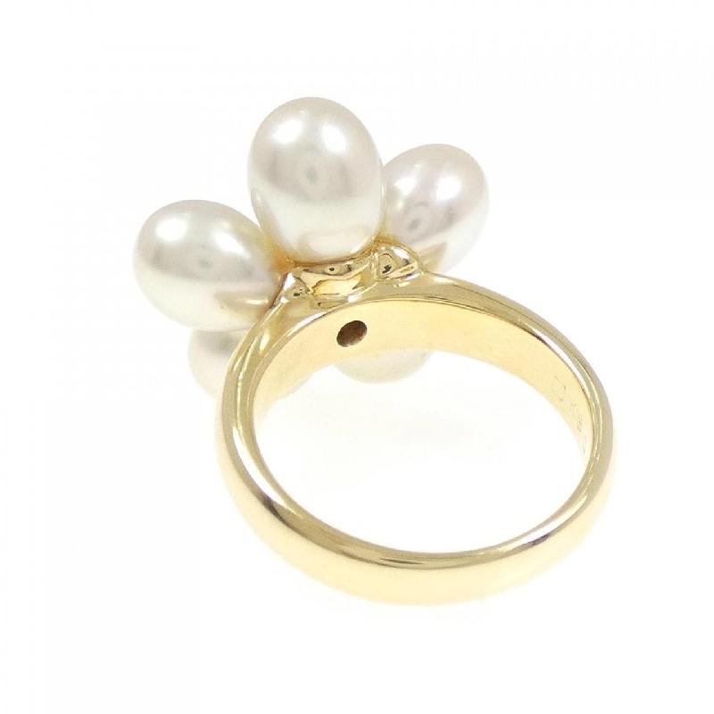 Nhẫn hoa ngọc trai trắng K18YG - Hàng hiệu Authentic 847954