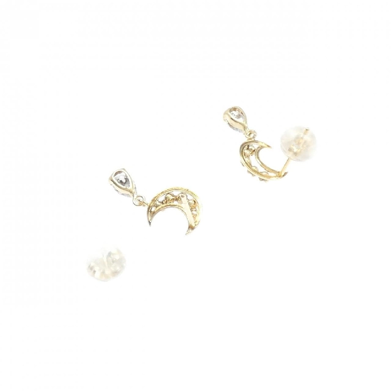 K18YG Mặt trăng Cubic Bông tai - Hàng hiệu Chính hãng 867368