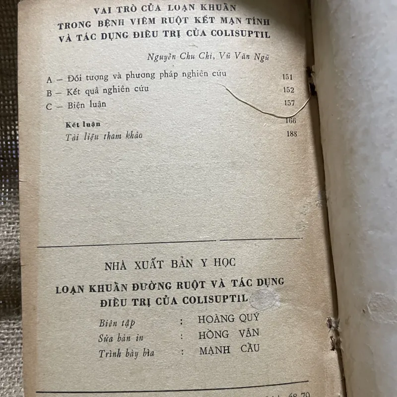 LOẠN KHUẨN ĐƯỜNG RUỘT VÀ TÁC DỤNG ĐIỀU TRỊ COLISUPTIL- VŨ VĂN NGỮ -  925534