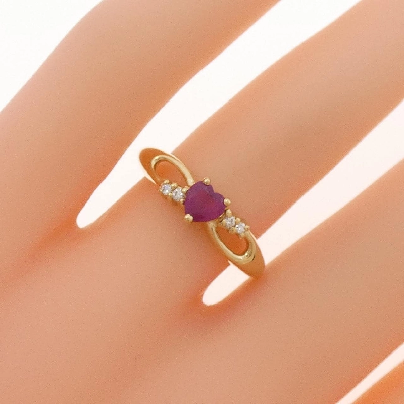 Nhẫn Ruby hình trái tim K18YG - Hàng hiệu Chính hãng 854506