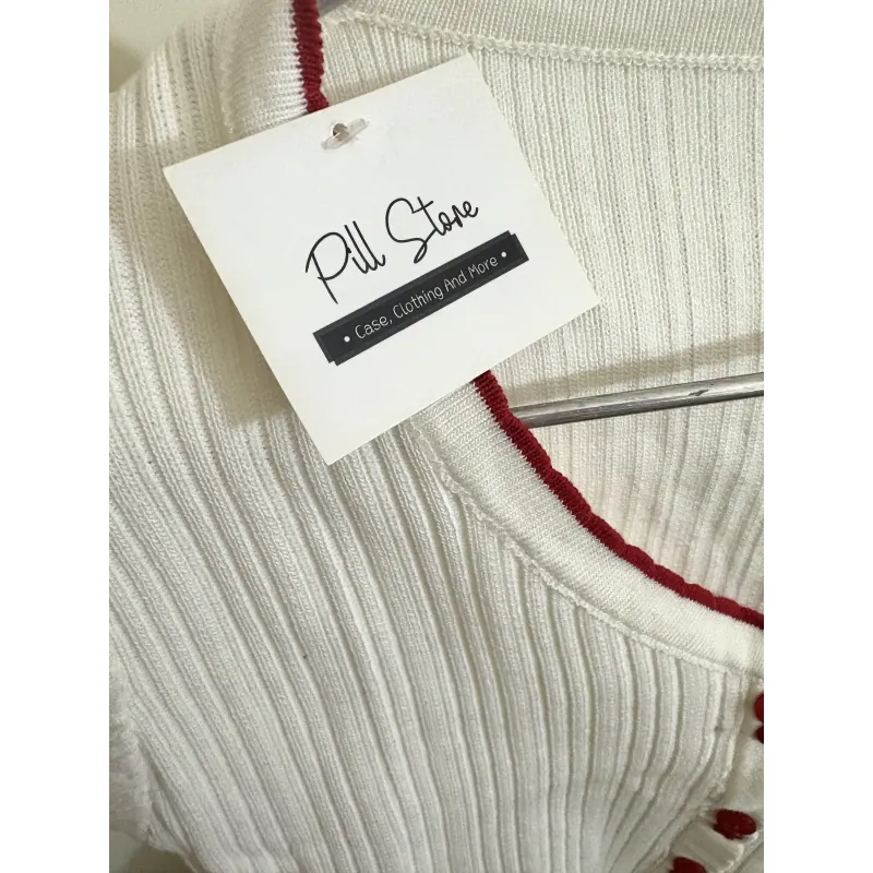 Áo len croptop nữ cổ chữ V (new còn tag) 791305