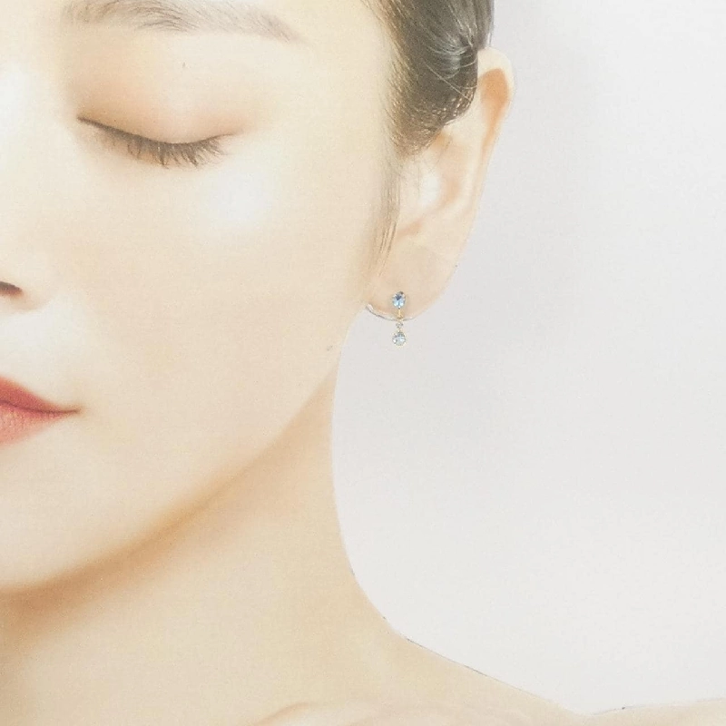 K18YG Blue Topaz Earrings - Hàng hiệu Authentic 869708