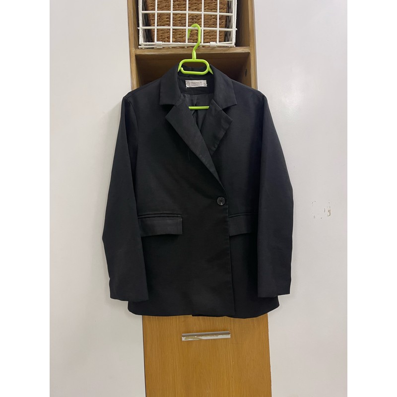 Áo blazer đen 2 lớp chất vừa phải đen thui size M 154261