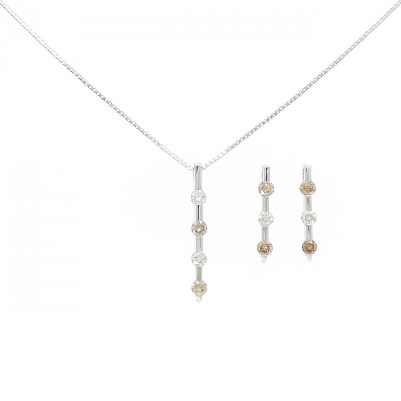 K18WG 2WAY Dây chuyền kim cương 0.67CT - Hàng hiệu Chính hãng 861631