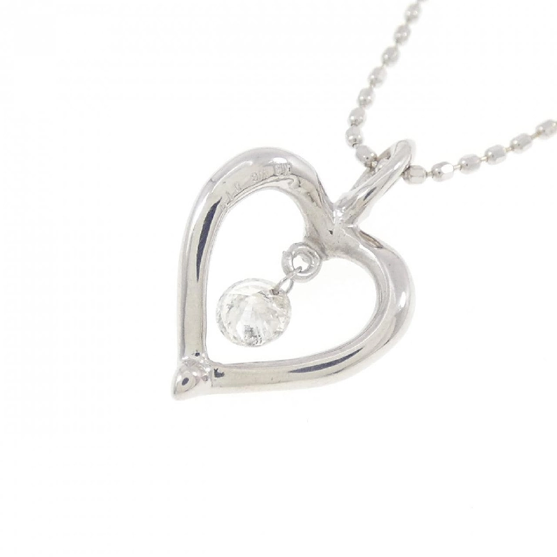 K18WG/750WG Dây chuyền kim cương hình trái tim 0.10CT - Hàng hiệu Chính hãng 859080