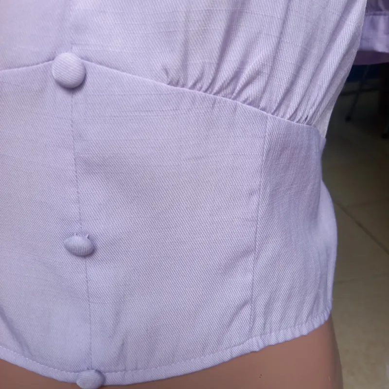 Áo sơ mi nữ kiểu size M màu tím và kẻ caro, chất liệu thô mát nhẹ Không Có Lỗi 1021133