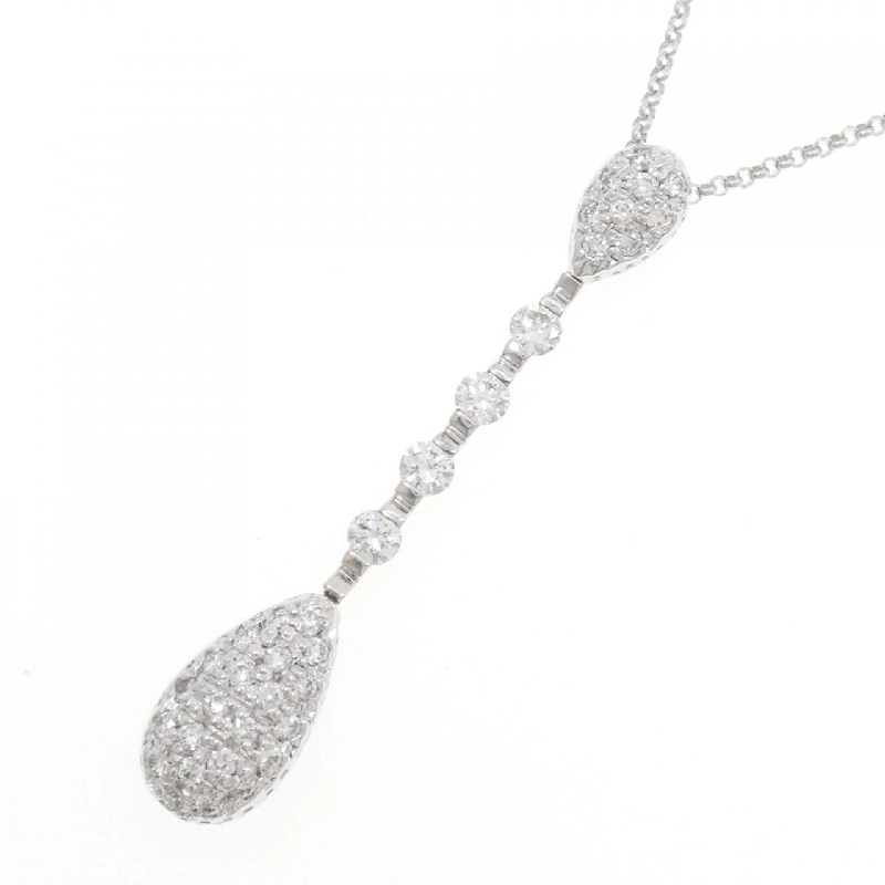 K18WG Pave Diamond Necklace 1.00CT - Hàng hiệu Authentic 858963
