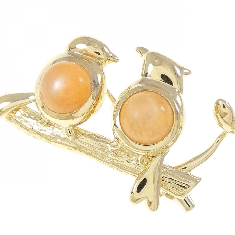 K18YG Chim Mặt Trăng Đá Mặt Trăng Brooch - Hàng hiệu Chính hãng 872167