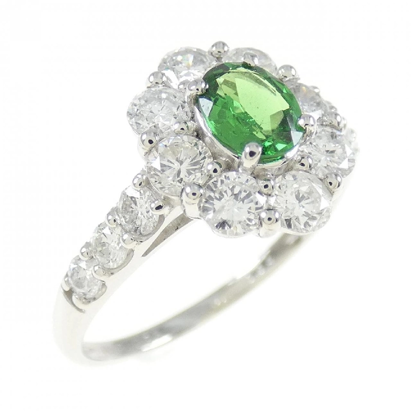 Nhẫn Garnet Xanh PT950 0.36CT 669681